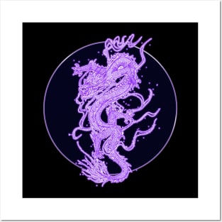 Purple dragon Posters and Art